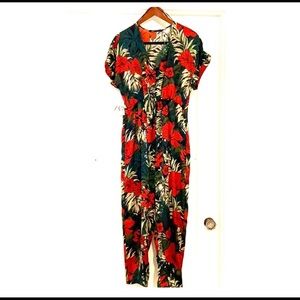 Zara Tropical Print Jumpsuit